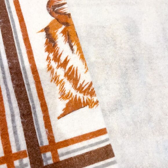 Vintage Tiger Cub Lion Leopard Big Cat Poly Blanket 92" x 72” Brown Orange White - Picture 10 of 10